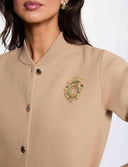 CARDIGAN CON CUELLO TEDDY CAMEL MORGAN