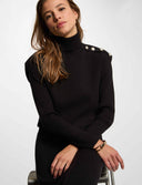 VESTIDO DE PUNTO CON CUELLO ALTO NEGRO MORGAN RMILOR