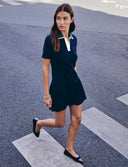 VESTIDO DE PUNTO PLISADO AZUL MARINO MORGAN