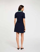 VESTIDO DE PUNTO PLISADO AZUL MARINO MORGAN