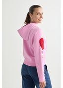 SUDADERA ROSA SOLIDARIA CON CAPUCHA LOLA CASADEMUNT
