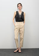 PANTALON RECTO CINTAS RAYAS LATERAL BEIGE LOLA CASADEMUNT LS2614045