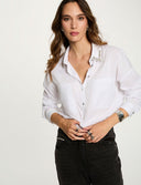 CAMISA OVERSIZE CON STRASS BLANCA MORGAN CRISTO