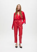 PANTALON JOGGER EFECTO PIEL ROJO LOLA CASADEMUNT LF2514025