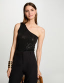 TOP ASIMETRICO NEGRO MORGAN BSHOK