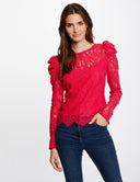 TOP MUJER ENCAJE MORGAN FUCSIA