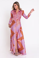 VESTIDO CAMISERO LARGO MATILDE CANO ESTAMPADO