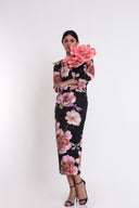 VESTIDO CÓCTEL LARGO MATILDE CANO ESTAMPADO FLORAL
