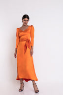 VESTIDO CÓCTEL LARGO MATILDE CANO NARANJA