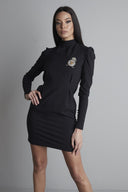 VESTIDO ENTALLADO NEGRO MANGATA