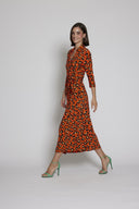 VESTIDO THOR NARANJA ANIMAL PRINT MOSKADA 5414